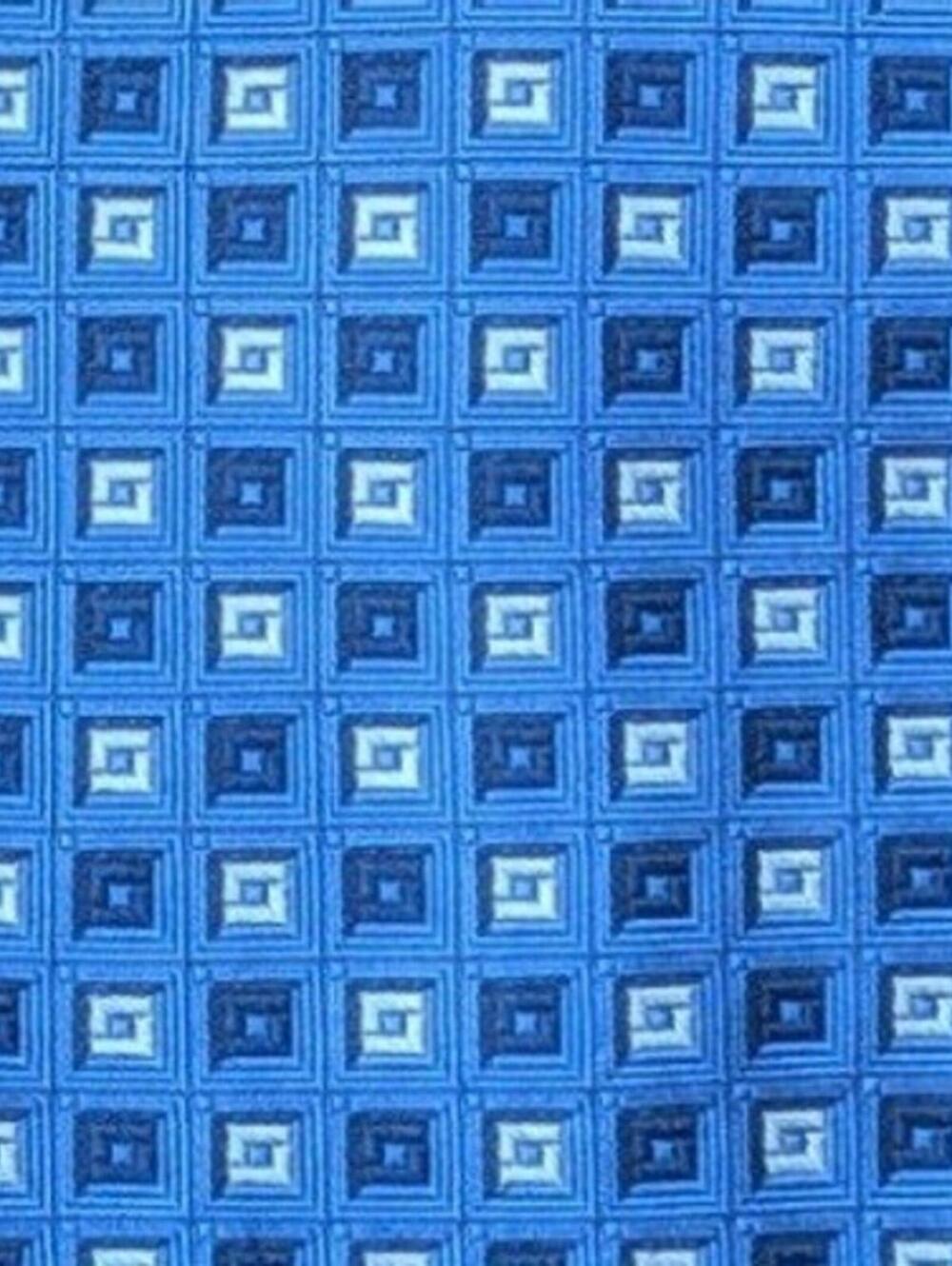 Lord & Taylor Blue Navy Geometric Pattern Business Formal Woven Silk Tie Vintage